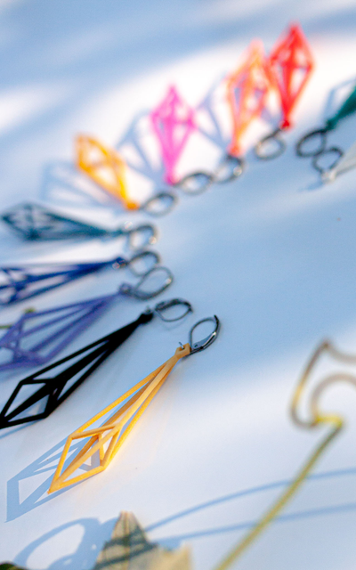 Earrings 3D Printed Nylon. Xlight Hoops & Colorful & contemporain texture!