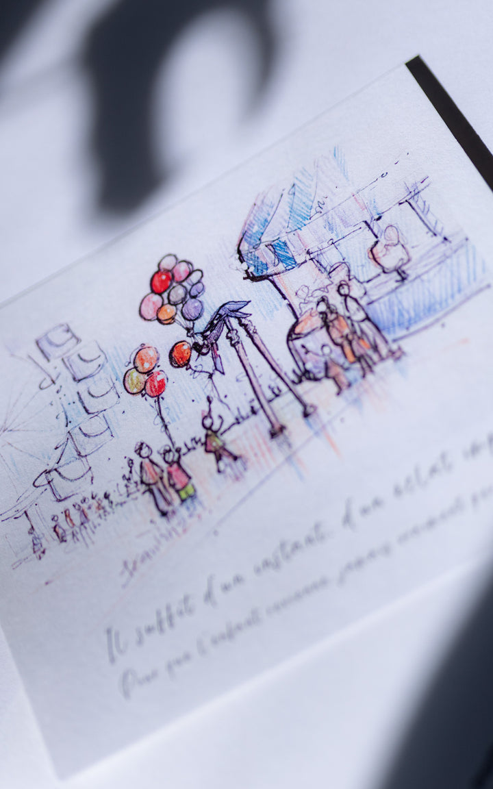 Carte postale illustrée « Il suffit d’un instant »