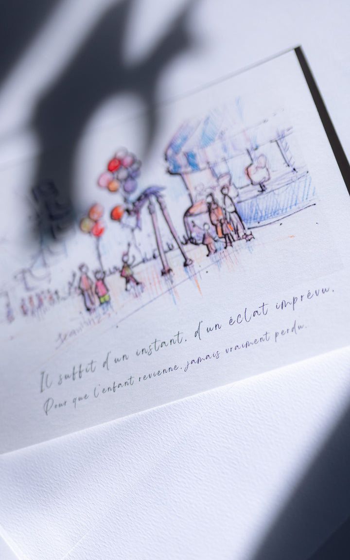 Carte postale illustrée « Il suffit d’un instant »