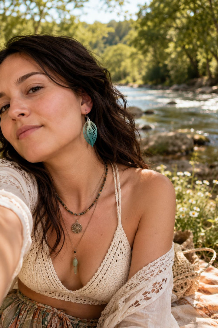 ASTRAL – Boucles d’oreilles ovales 3D en nylon recyclé