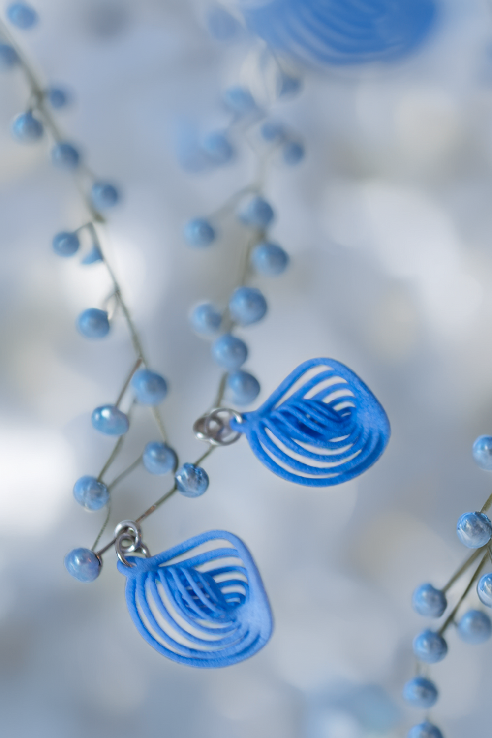 NEBULA earrings and freshwater pearls