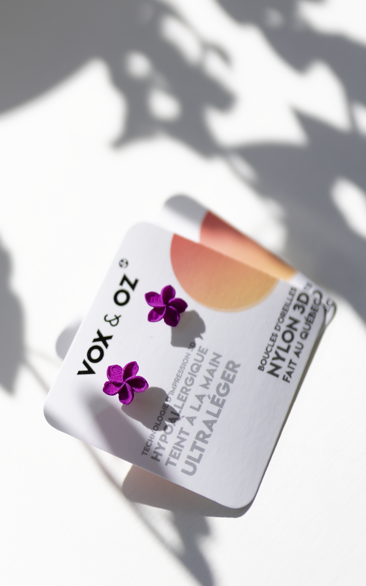 OHANA – Puces d’oreilles Fleur de Plumeria