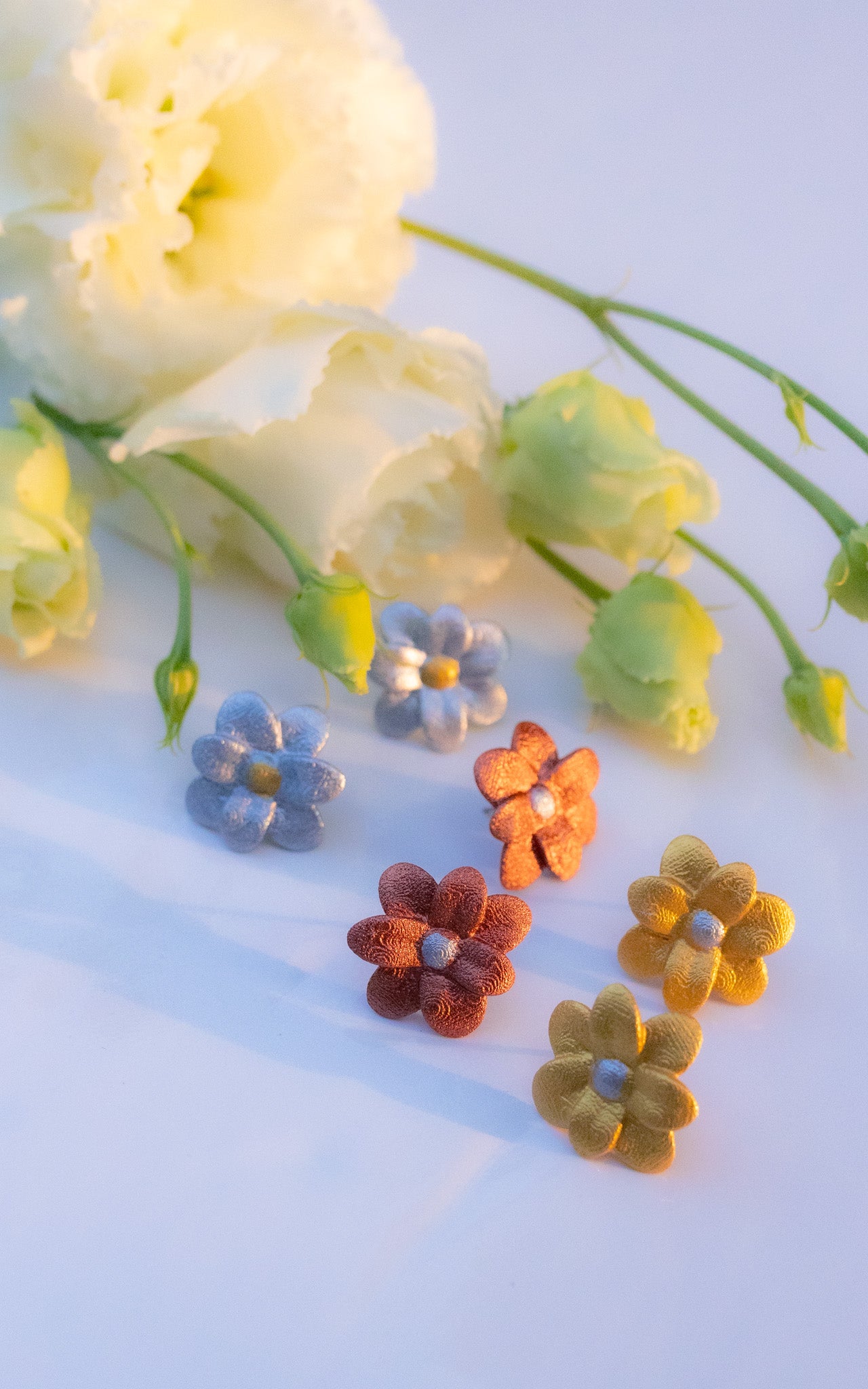 Flower earrings, CHERRY