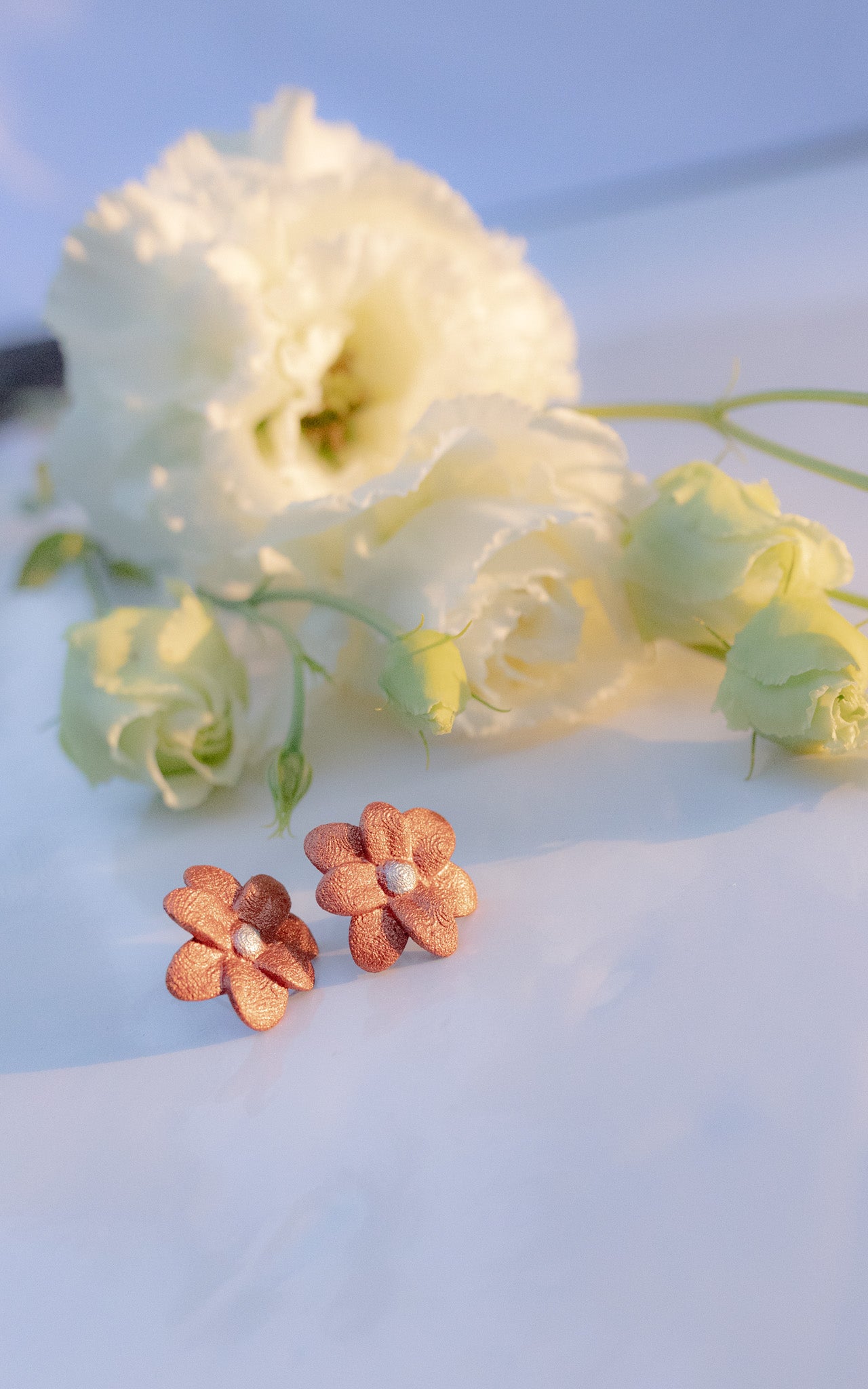 Flower earrings, CHERRY