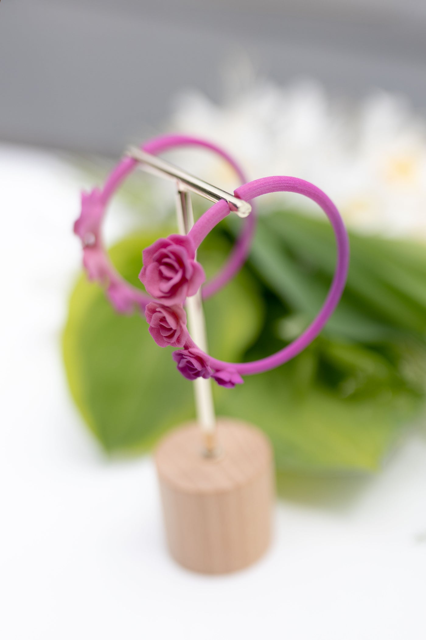 Flamenco 3D rose ear rings