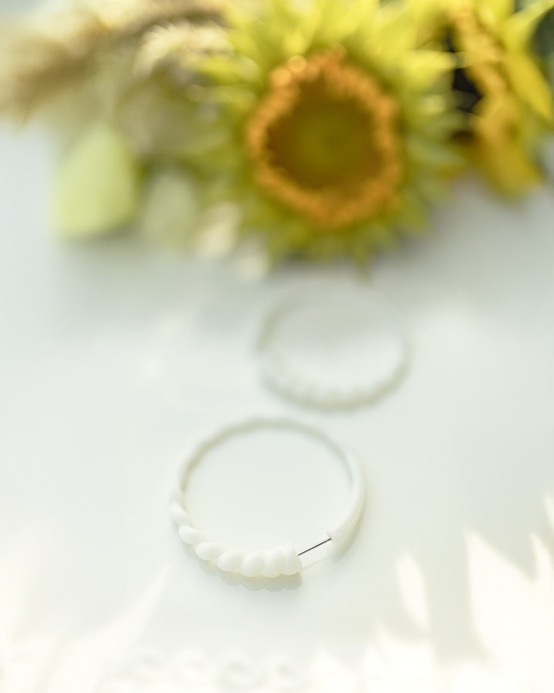 Large Crescent Earrings, Shell 5cm