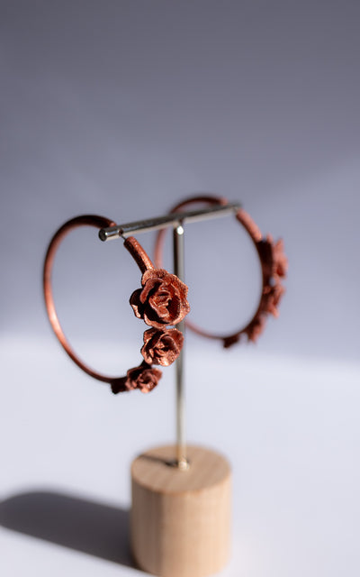 Flamenco 3D rose ear rings