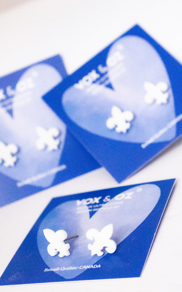 Puces d’oreilles Fleur de Lys du Québec