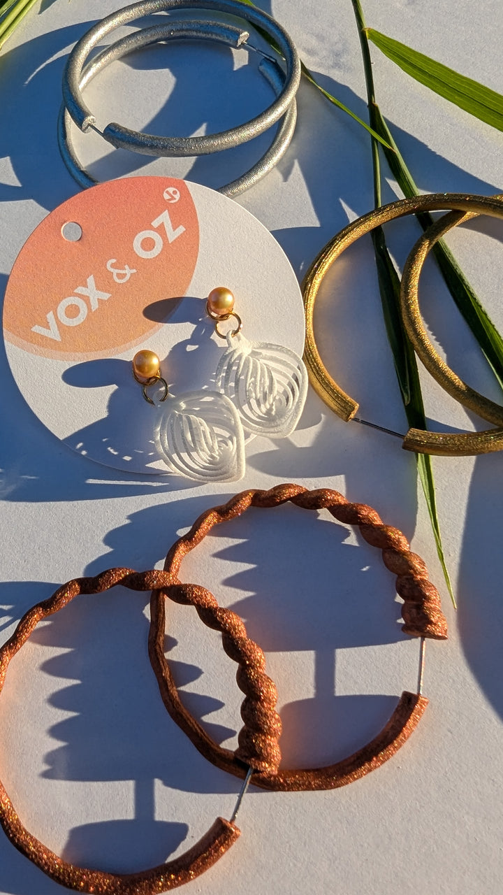 NEBULA earrings and freshwater pearls