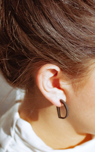 Boucles d'oreilles 3D , demi-lune, petite créoles D-Minor