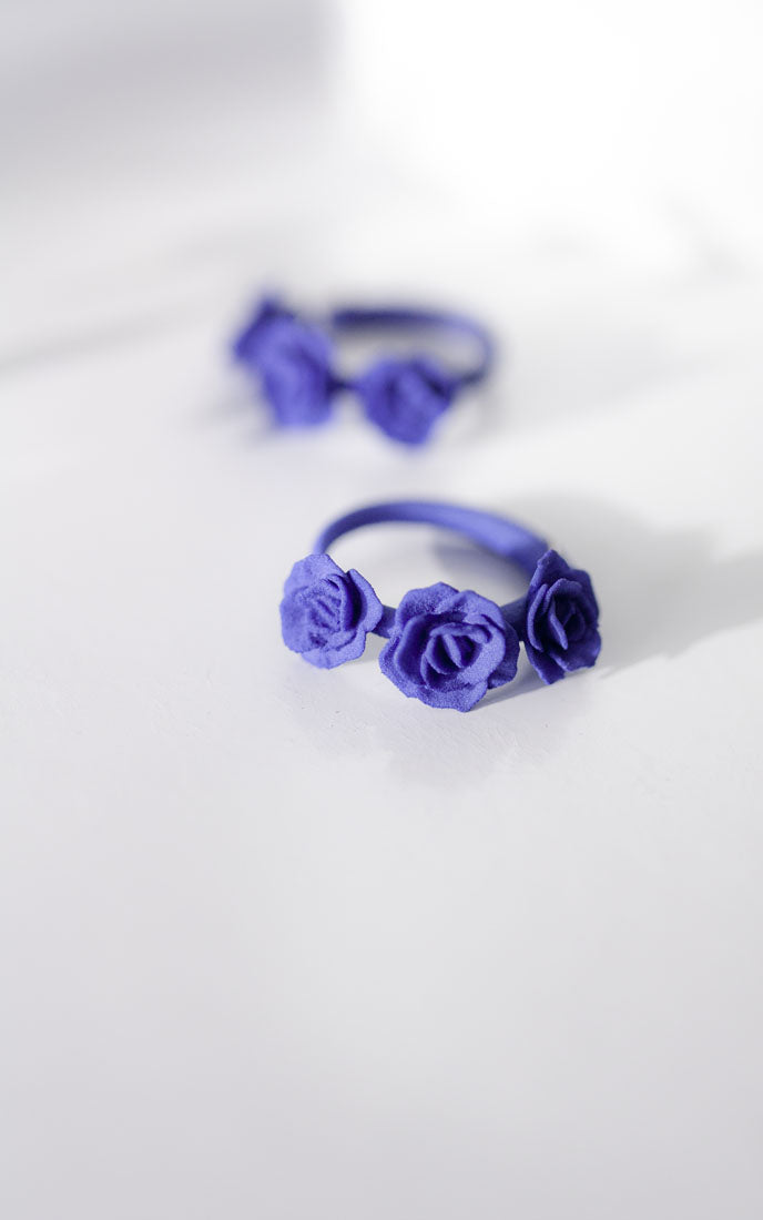 Boucles d'oreilles rouges, anneau d'oreilles bleues, roses bleues, Modèle Mini-FLAMENCO, bijou fait québec.